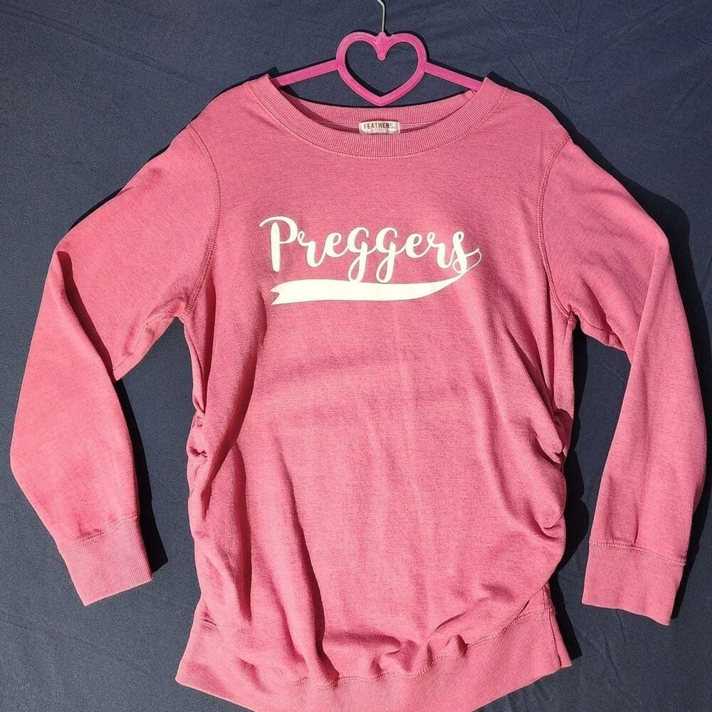 Unbranded Women's Pink and White Sweatshirt